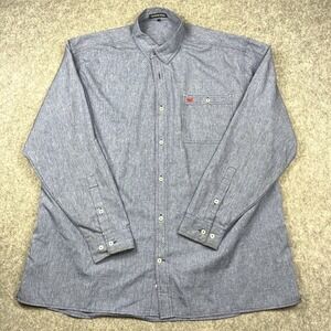 Southern Marsh Performance Button‎ Up Shirt Mens 2X Blue Long Sleeve Coastal